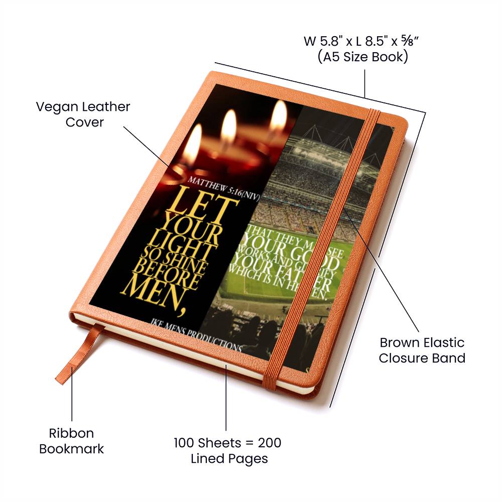 IKE MENS SCRIPTURE COLLAGE  GRAPHIC LEATHER  JOURNAL