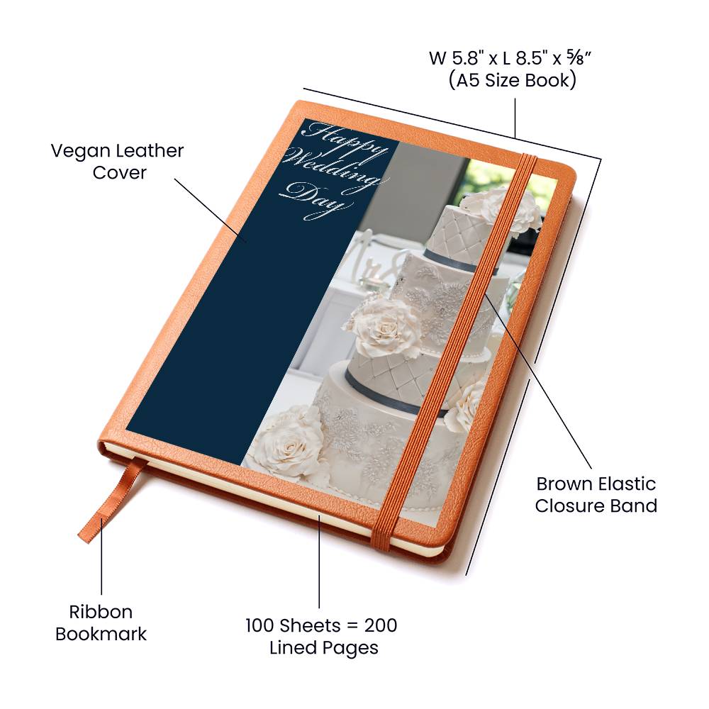 Happy Wedding Day Graphic Leather Journal
