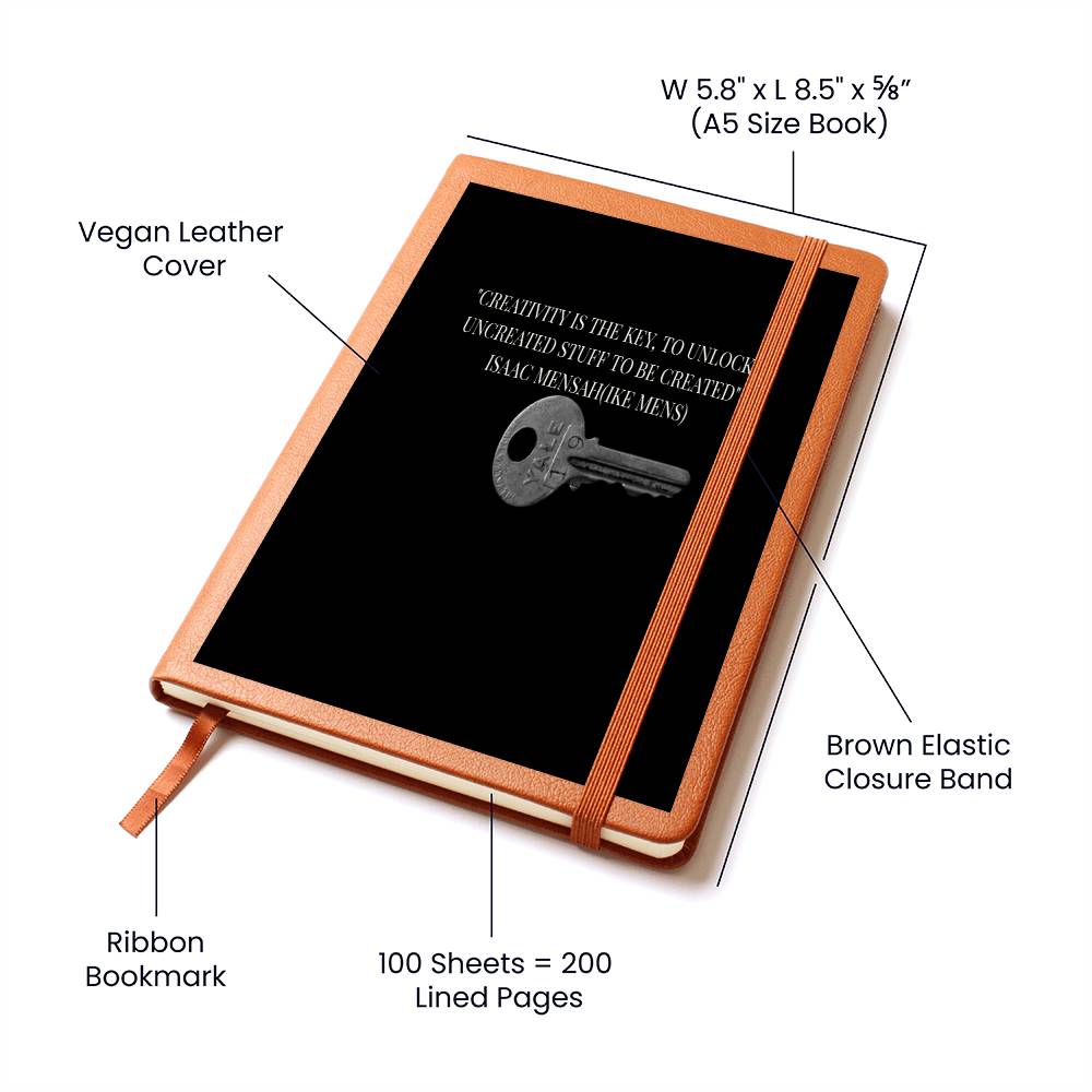 IKE MENS QUOTE  GRAPHIC  LEATHER JOURNAL