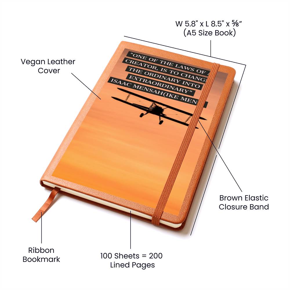 IKE MENS QUOTE GRAPHIC LEATHER  JOURNAL