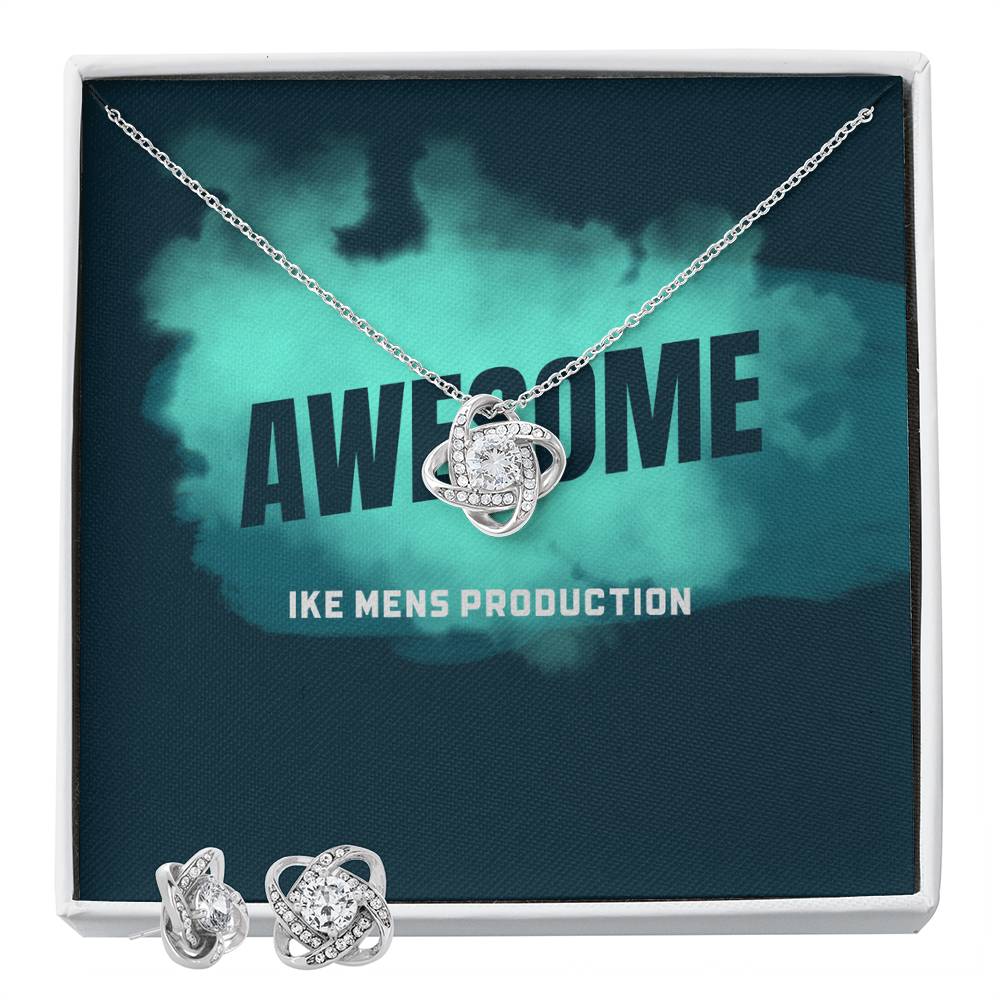 AWESOME Love Knot Earring & Necklace Set