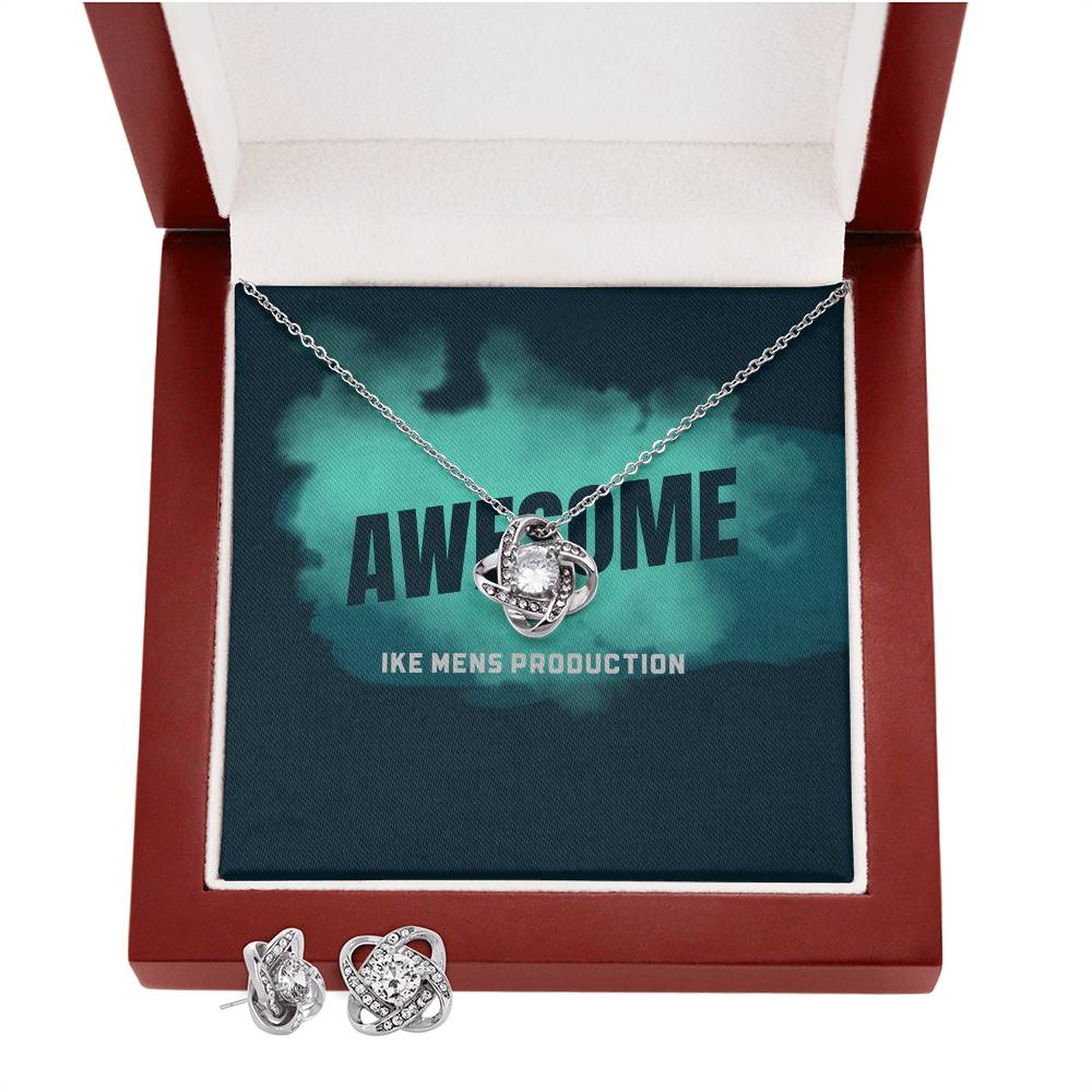 AWESOME Love Knot Earring & Necklace Set