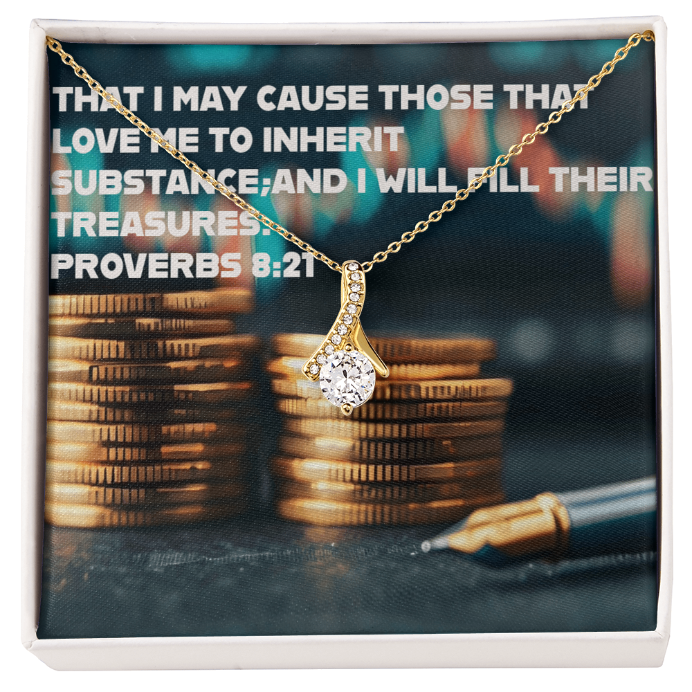 THOSE THAT LOVE ME INHERIT WEALTH Alluring Beauty Necklace (Yellow & White Gold Variants)