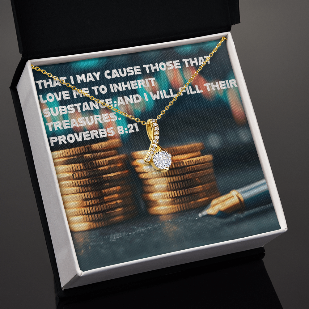 THOSE THAT LOVE ME INHERIT WEALTH Alluring Beauty Necklace (Yellow & White Gold Variants)