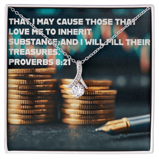 THOSE THAT LOVE ME INHERIT WEALTH Alluring Beauty Necklace (Yellow & White Gold Variants)