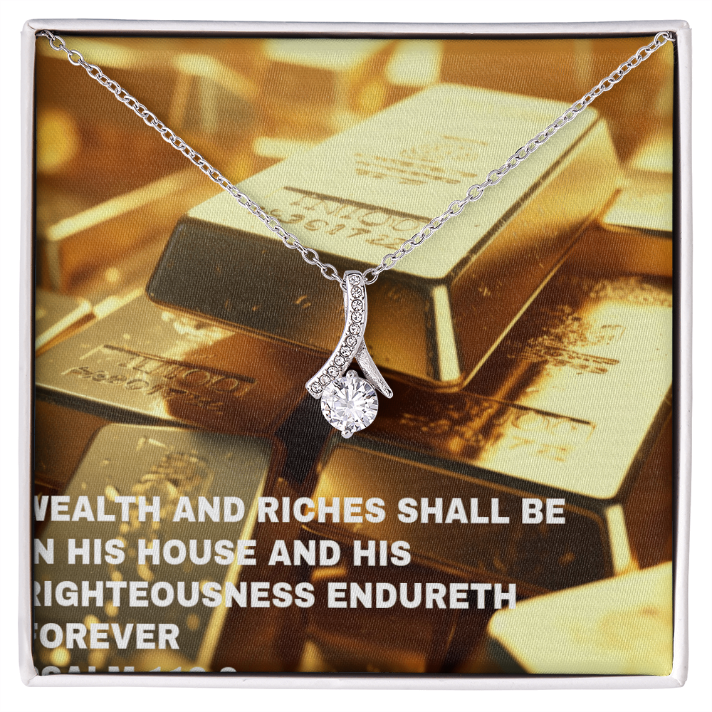 WEALTH AND RICHES SHALL BE IN HIS HOUSE Alluring Beauty Necklace (Yellow & White Gold Variants)