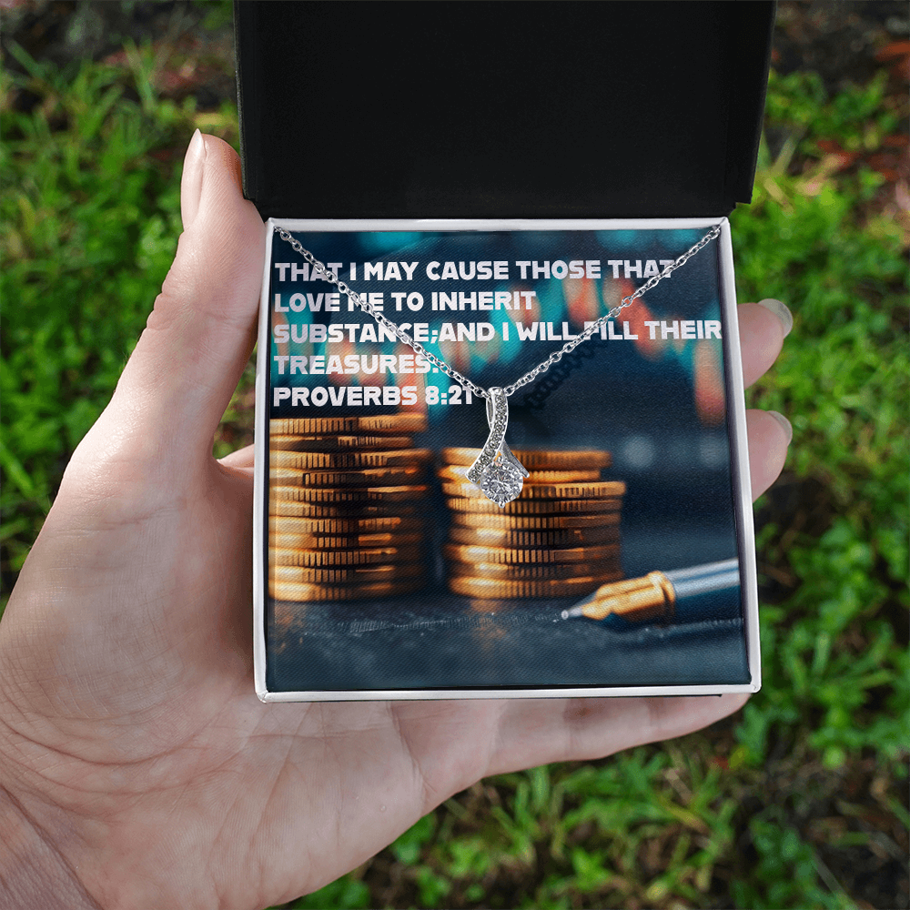 THOSE THAT LOVE ME INHERIT WEALTH Alluring Beauty Necklace (Yellow & White Gold Variants)