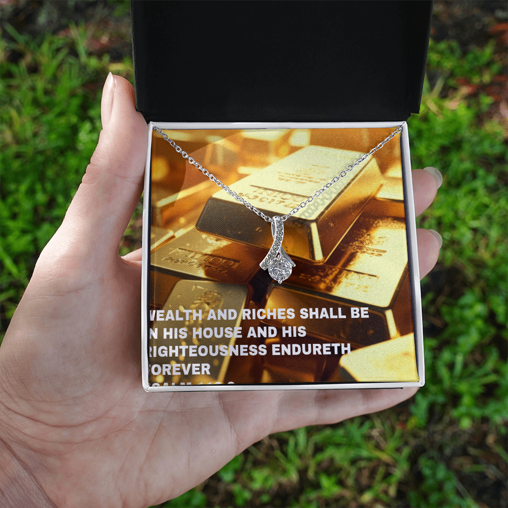 WEALTH AND RICHES SHALL BE IN HIS HOUSE Alluring Beauty Necklace (Yellow & White Gold Variants)