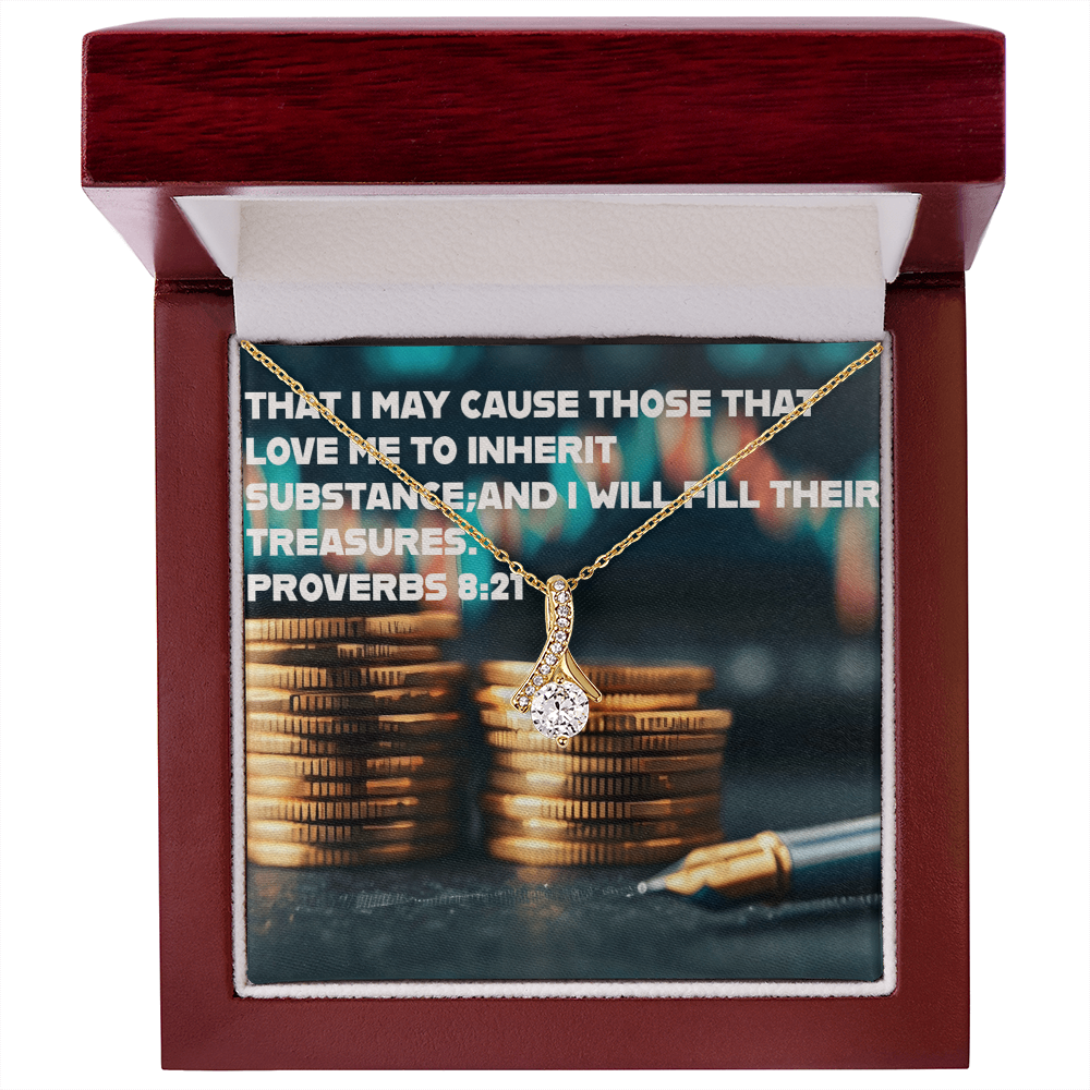 THOSE THAT LOVE ME INHERIT WEALTH Alluring Beauty Necklace (Yellow & White Gold Variants)