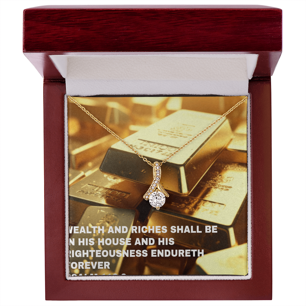 WEALTH AND RICHES SHALL BE IN HIS HOUSE Alluring Beauty Necklace (Yellow & White Gold Variants)