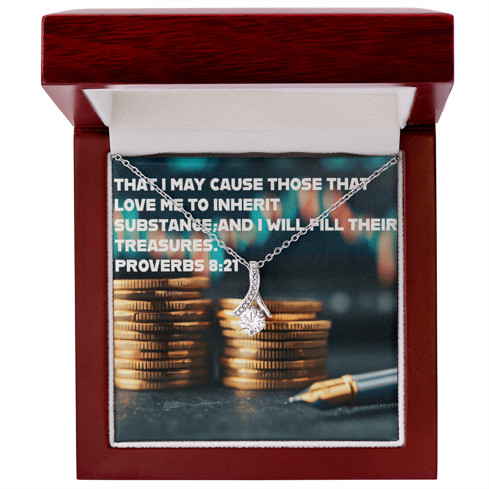 THOSE THAT LOVE ME INHERIT WEALTH Alluring Beauty Necklace (Yellow & White Gold Variants)