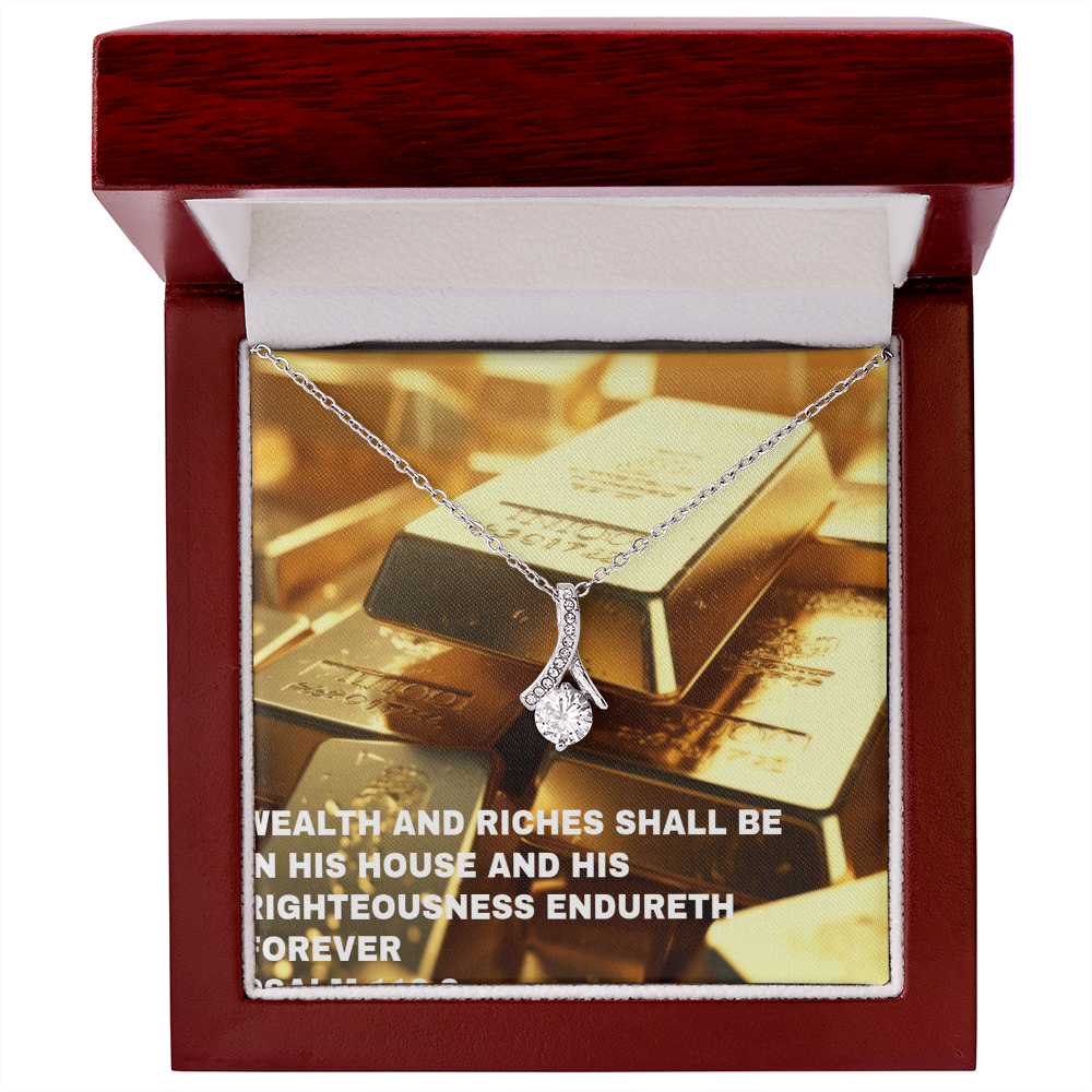 WEALTH AND RICHES SHALL BE IN HIS HOUSE Alluring Beauty Necklace (Yellow & White Gold Variants)
