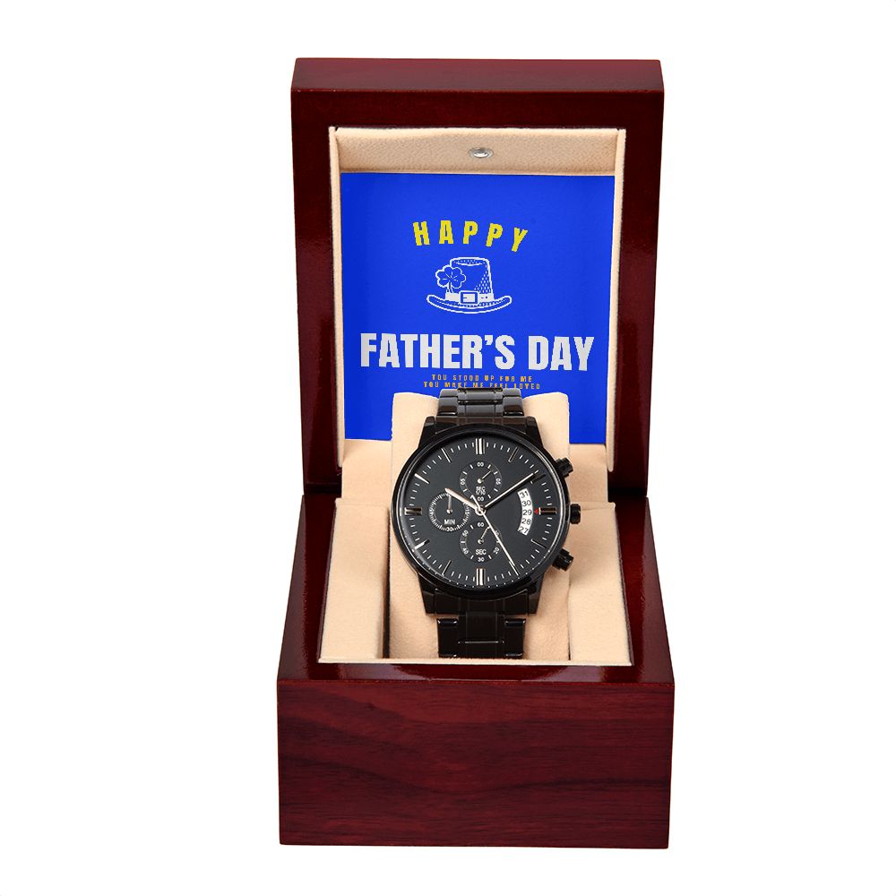 Happy Father's Day Black Chronograph Watch