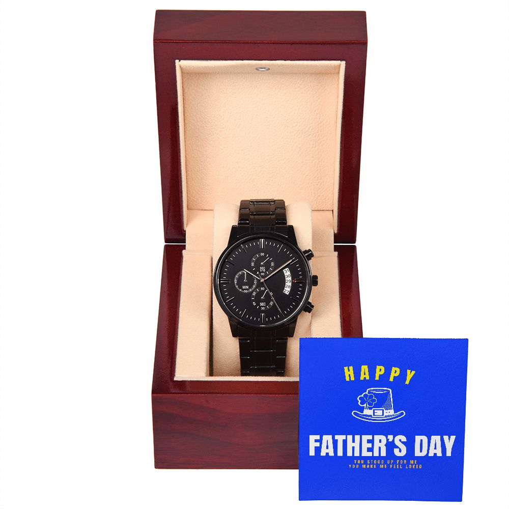 Happy Father's Day Black Chronograph Watch