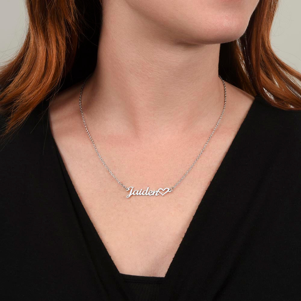 IKE MENS NAME NECKLACE + HEART