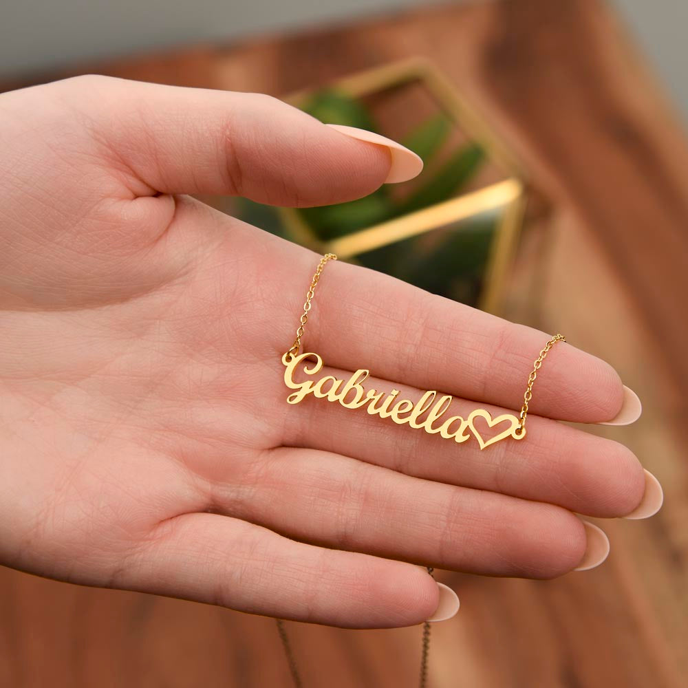 IKE MENS NAME NECKLACE + HEART