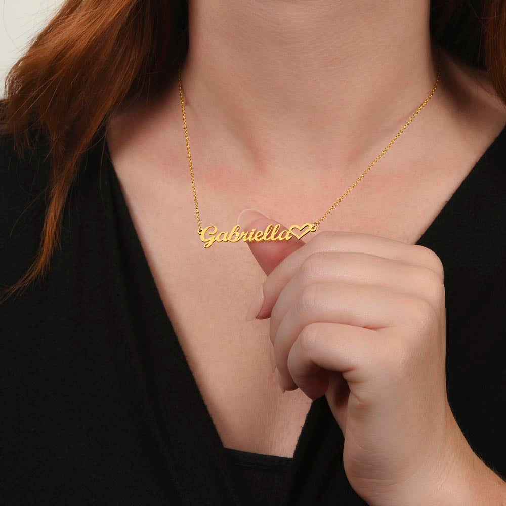 IKE MENS NAME NECKLACE + HEART