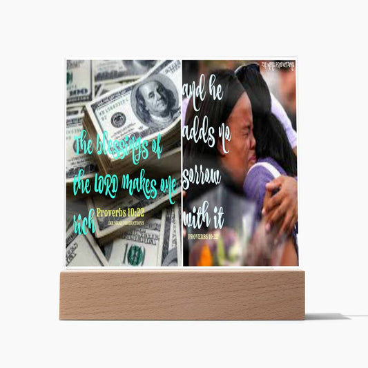 IKE MENS Scripture Collage Acrylic Square Plaque