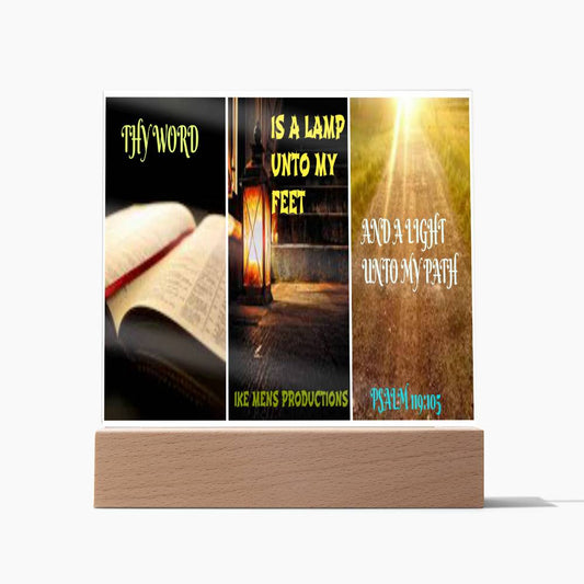 IKE MENS Scripture Collage Acrylic Square Plaque