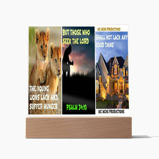 IKE MENS Scripture Collage Acrylic Square Plaque