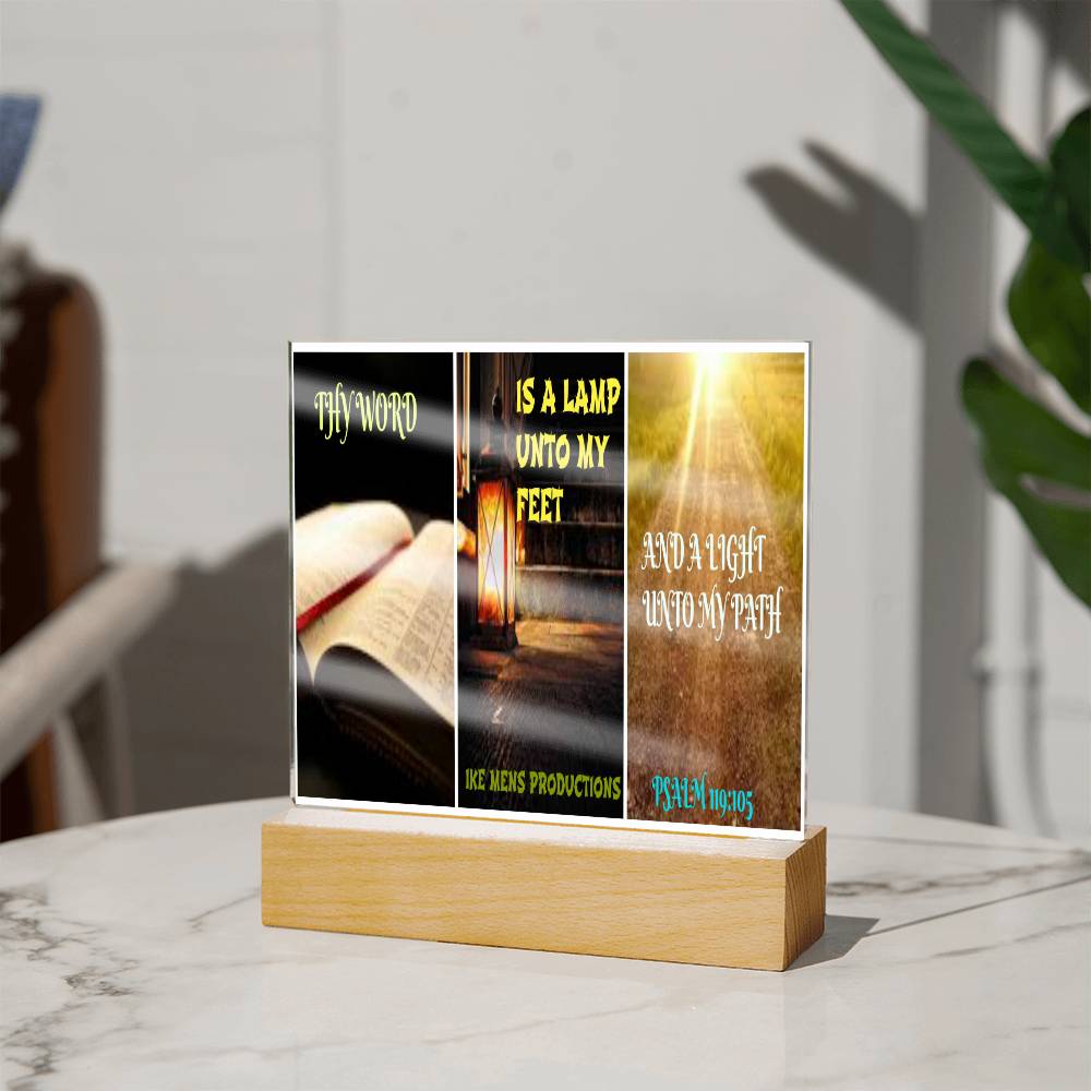 IKE MENS Scripture Collage Acrylic Square Plaque