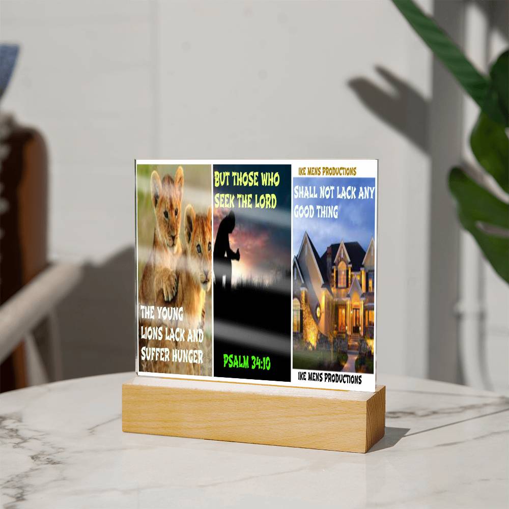 IKE MENS Scripture Collage Acrylic Square Plaque