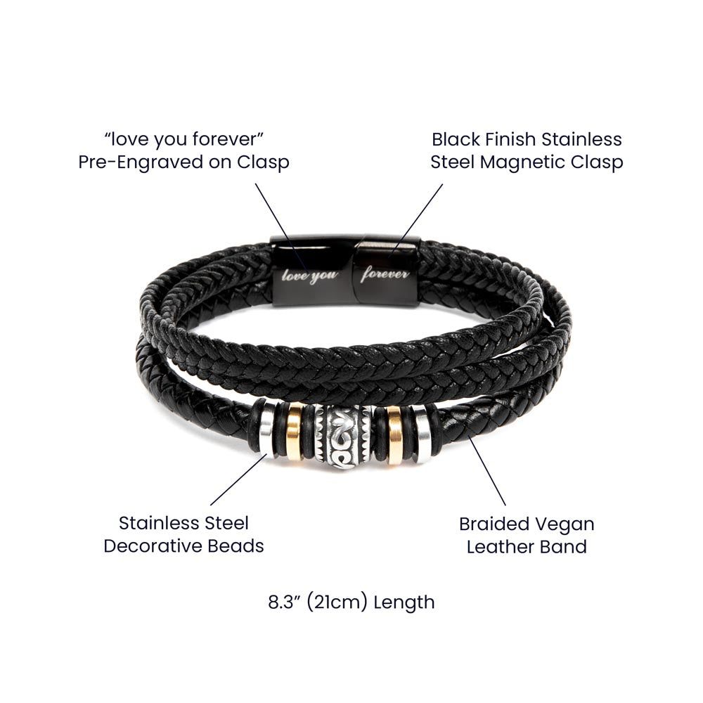 IKE MENS Quote Love You Forever Bracelet