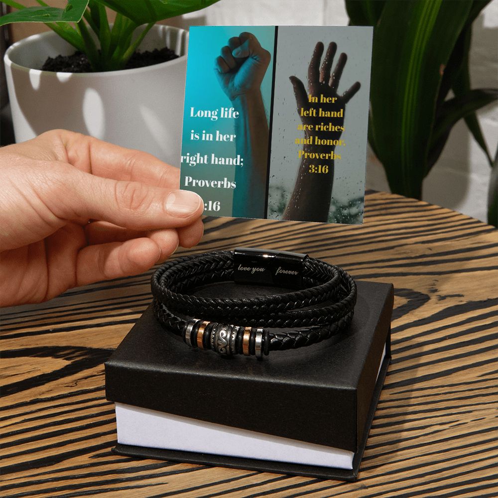IKE MENS Scripture  Collage Love You Forever Bracelet