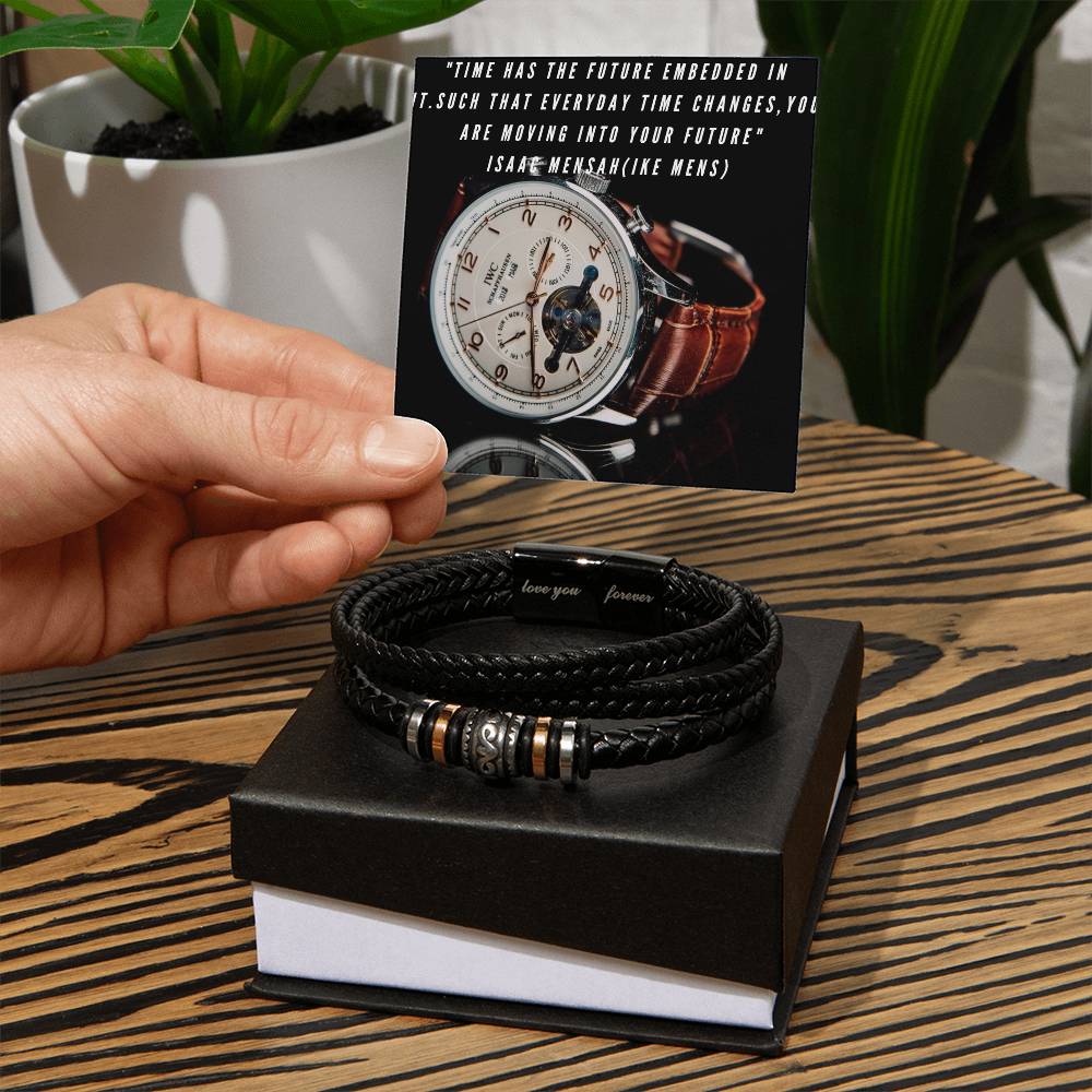 IKE MENS Quote Love You Forever Bracelet