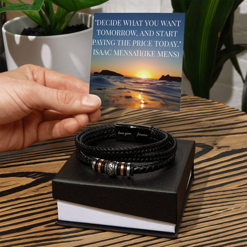 IKE MENS Quote Love You Forever Bracelet