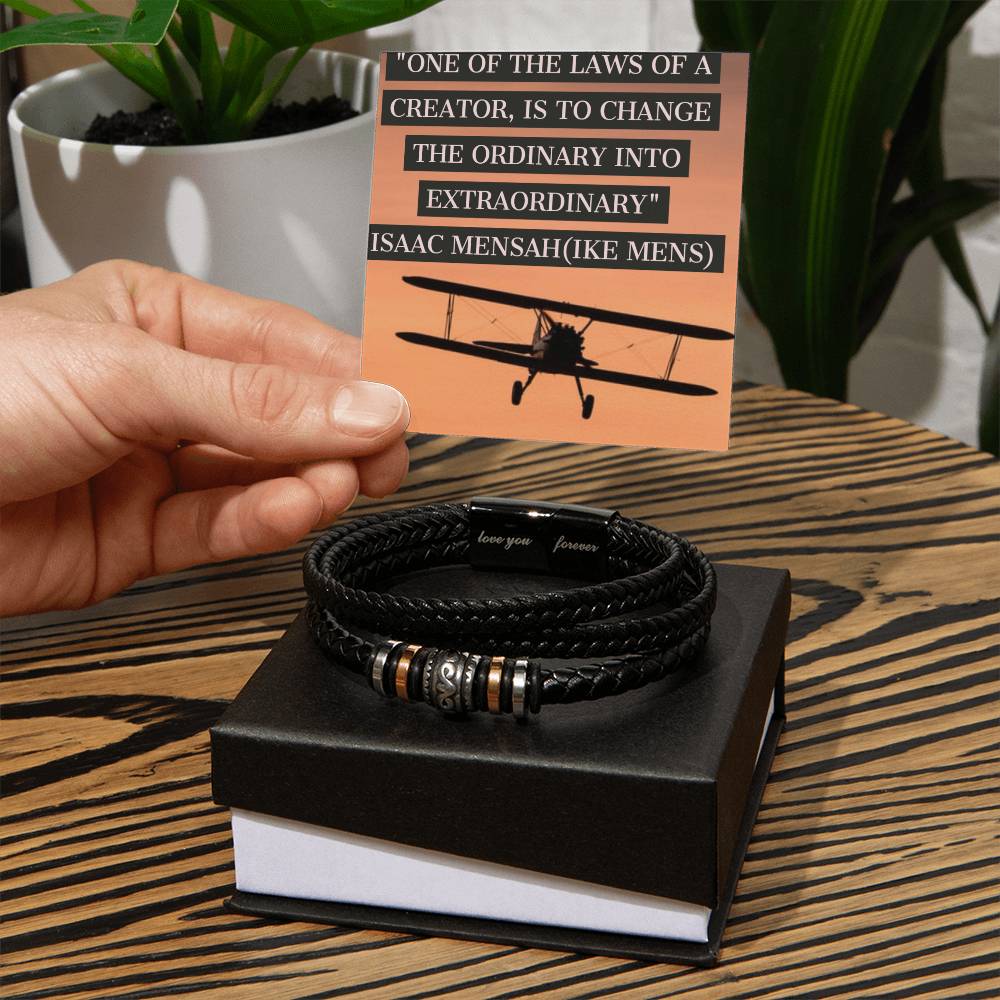IKE MENS Quote Love You Forever Bracelet