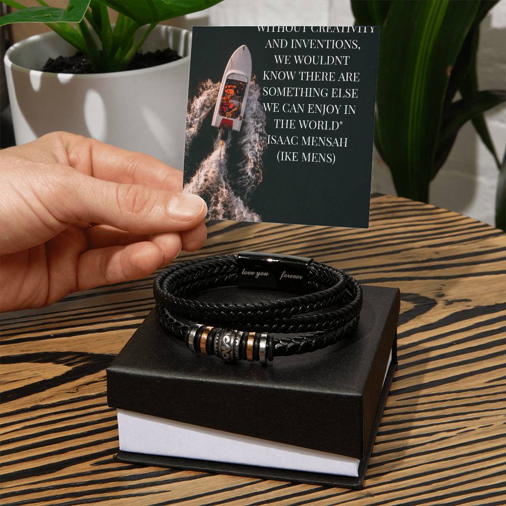 IKE MENS Quote Love You Forever Bracelet