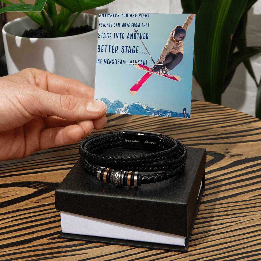 IKE MENS Quote Love You Forever Bracelet
