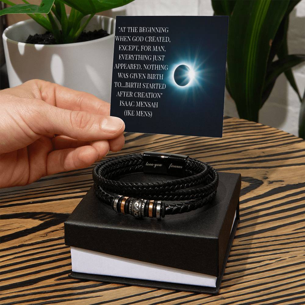 IKE MENS QUOTE LOVE YOU FOREVER  BRACELET