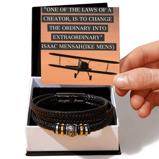 IKE MENS Quote Love You Forever Bracelet