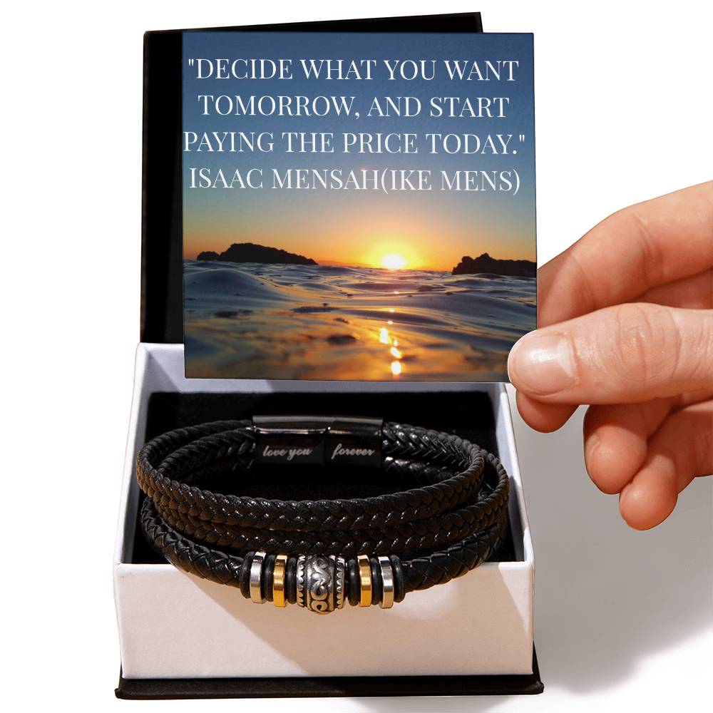 IKE MENS Quote Love You Forever Bracelet