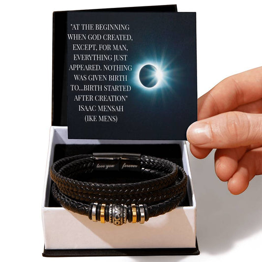 IKE MENS QUOTE LOVE YOU FOREVER  BRACELET