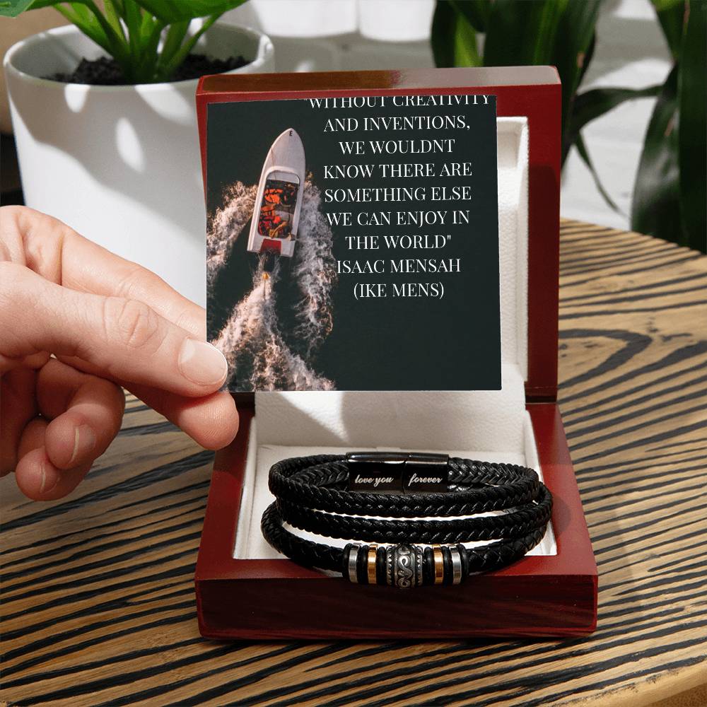 IKE MENS Quote Love You Forever Bracelet