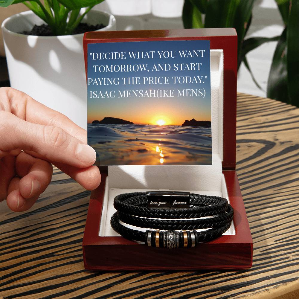 IKE MENS Quote Love You Forever Bracelet
