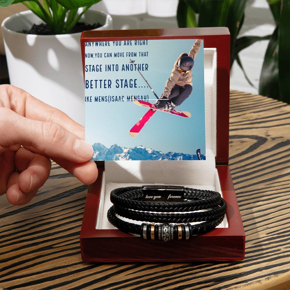 IKE MENS Quote Love You Forever Bracelet