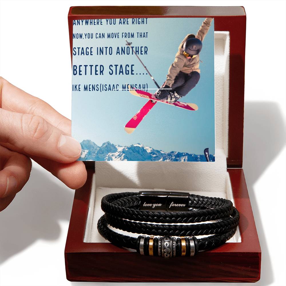 IKE MENS Quote Love You Forever Bracelet