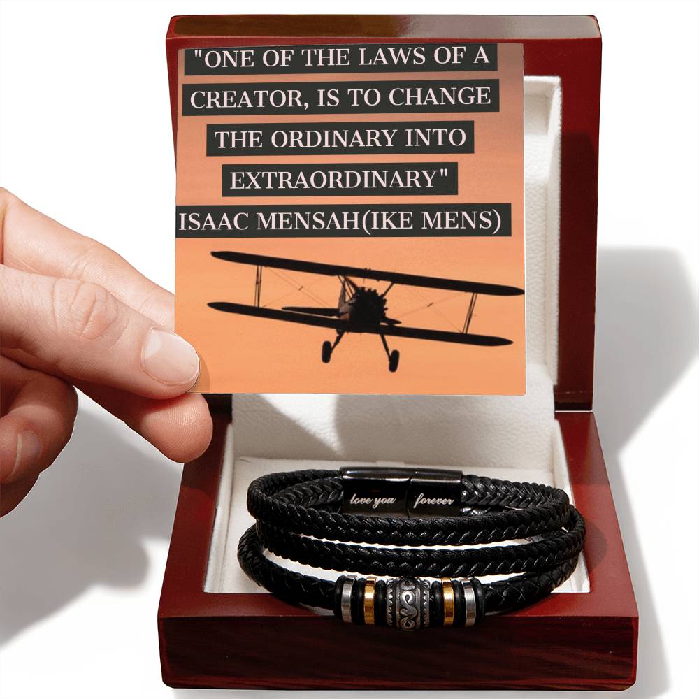 IKE MENS Quote Love You Forever Bracelet