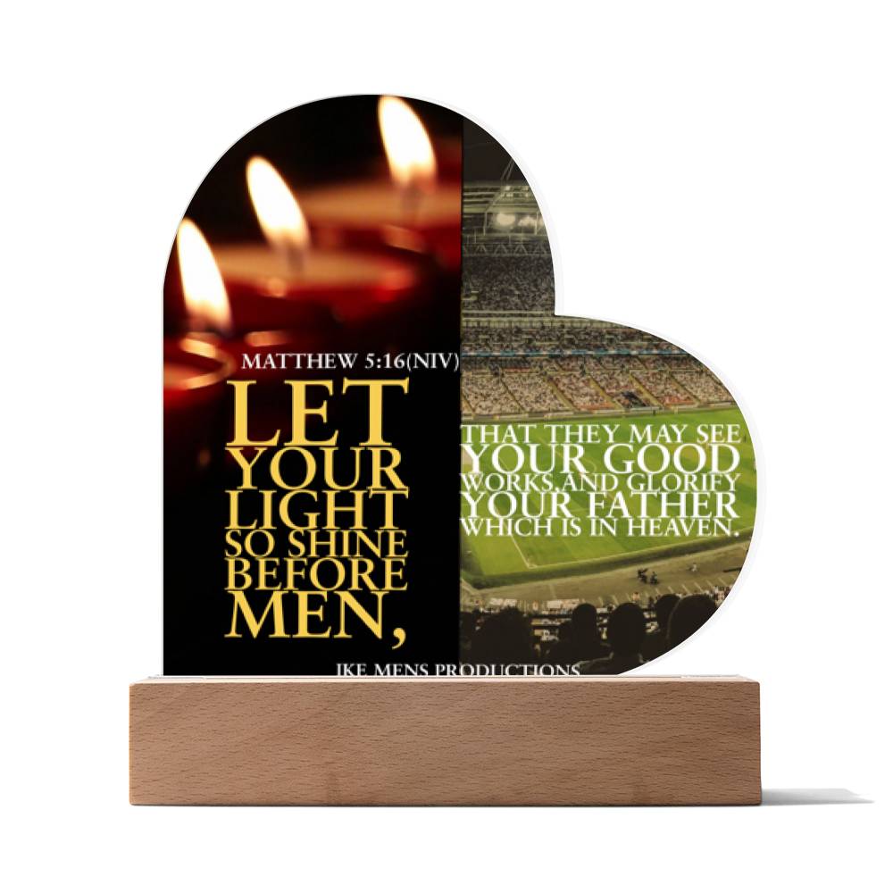 IKE MENS SCRIPTURE COLLAGE ACRYLIC HEART PLAQUE