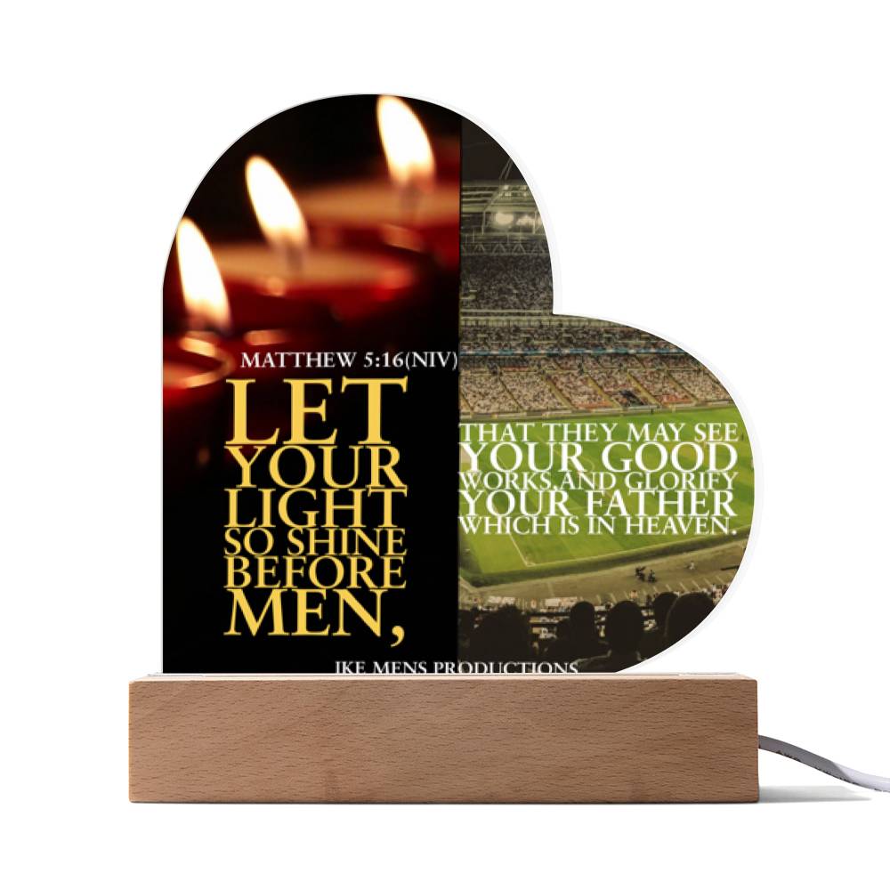 IKE MENS SCRIPTURE COLLAGE ACRYLIC HEART PLAQUE