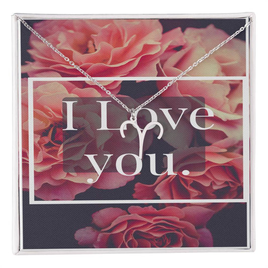 I LOVE YOU ZODIAC SYMPBOL NECKLACE