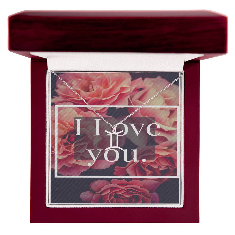 I LOVE YOU ZODIAC SYMPBOL NECKLACE