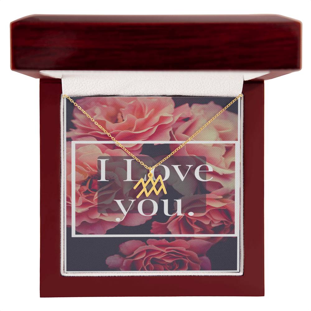 I LOVE YOU ZODIAC SYMPBOL NECKLACE