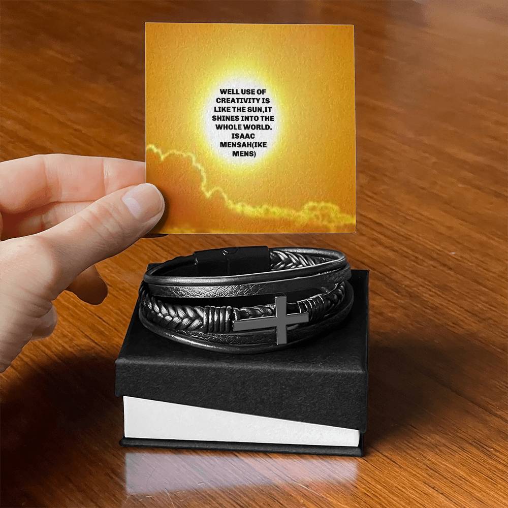 IKE MENS QUOTE  MENS'S CROSS BRACELET