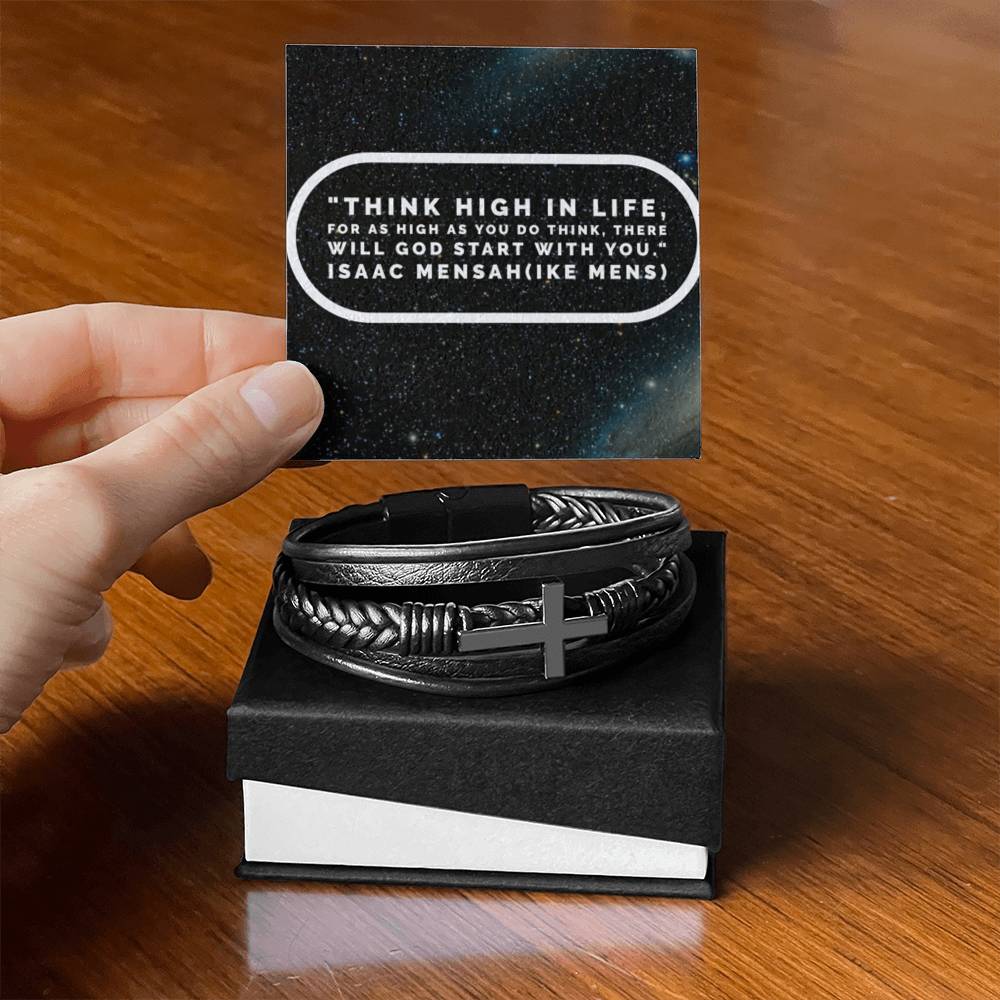 IKE MENS QUOTE  MENS'S CROSS BRACELET