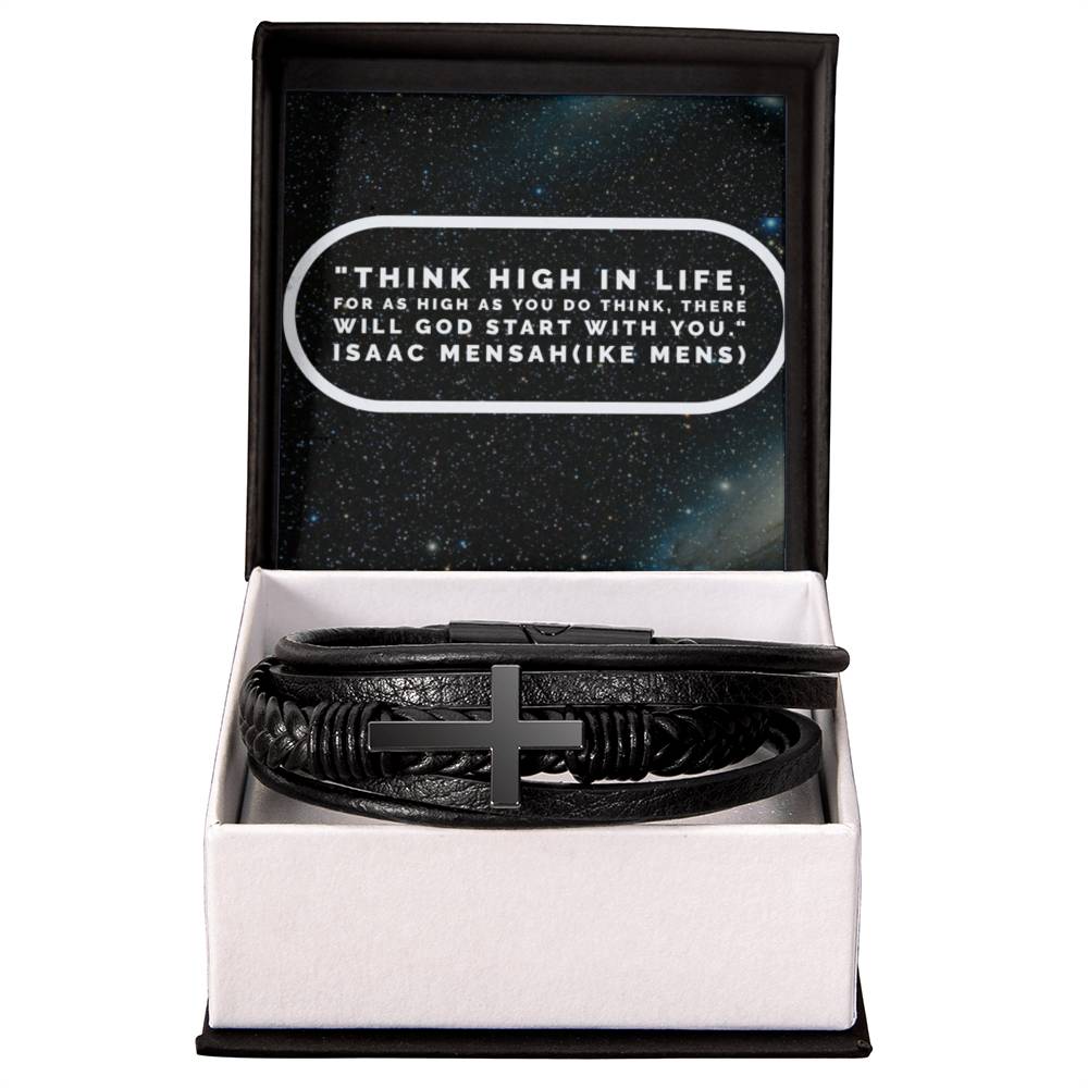 IKE MENS QUOTE  MENS'S CROSS BRACELET